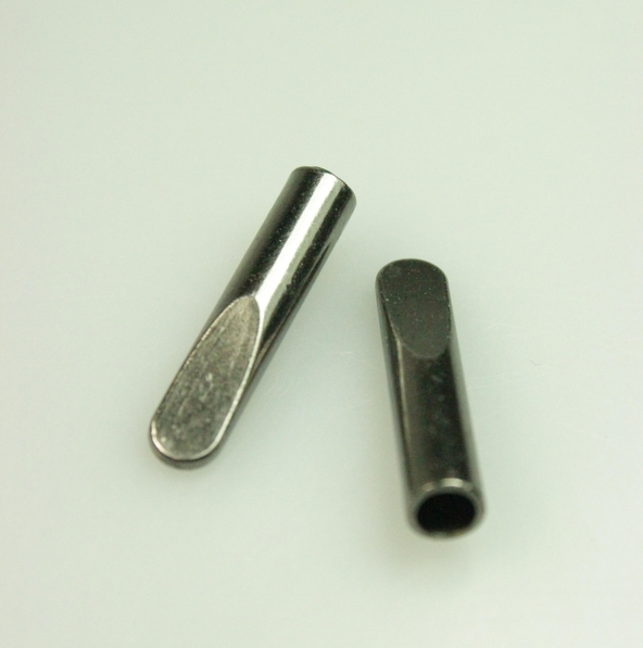 Capete Snur 4mm, Metal, Argintiu Inchis, (2Buc)